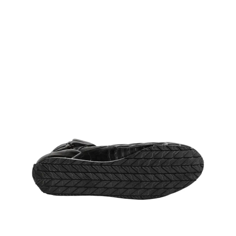 Dolce & Gabbana Schwarze gesteppte Leder Schnürschuhe - EU44/US11