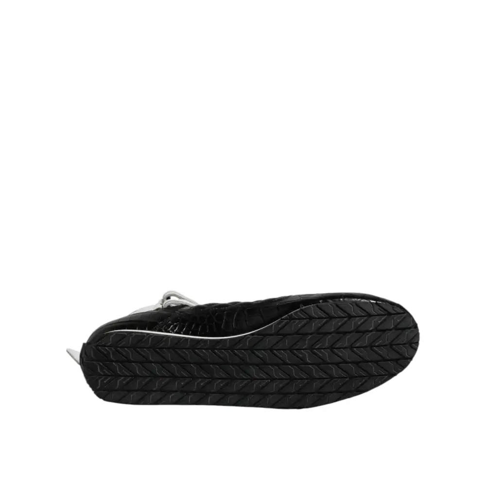 Dolce & Gabbana Schwarze gesteppte Leder Schnürschuhe - EU44/US11