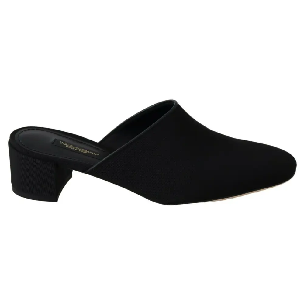 Dolce & Gabbana Schwarze Grosgrain-Sandalen Sandalen Frauen Schuhe