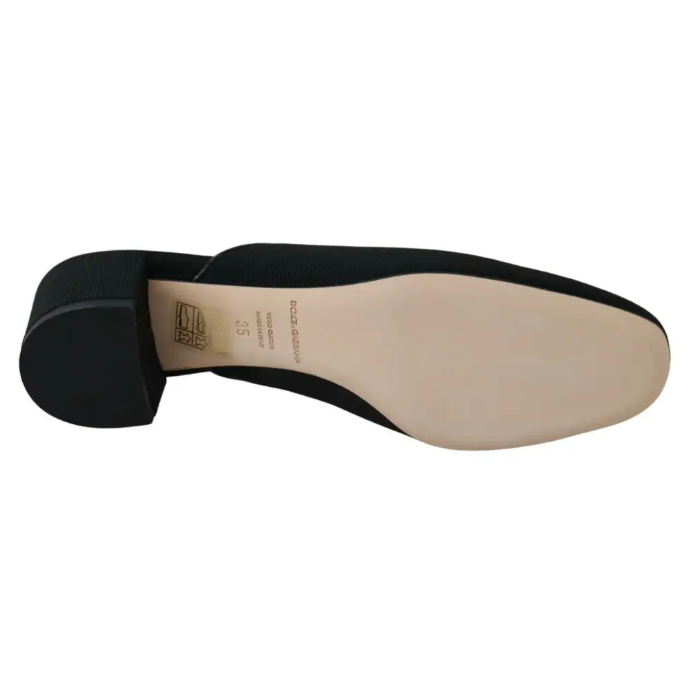 Dolce & Gabbana Schwarze Grosgrain-Sandalen Sandalen Frauen Schuhe