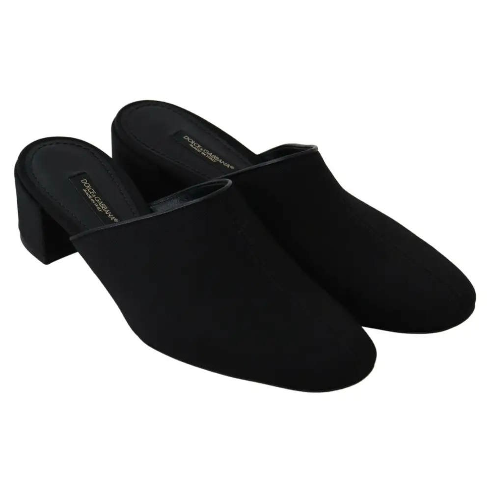 Dolce & Gabbana Schwarze Grosgrain-Sandalen Sandalen Frauen Schuhe