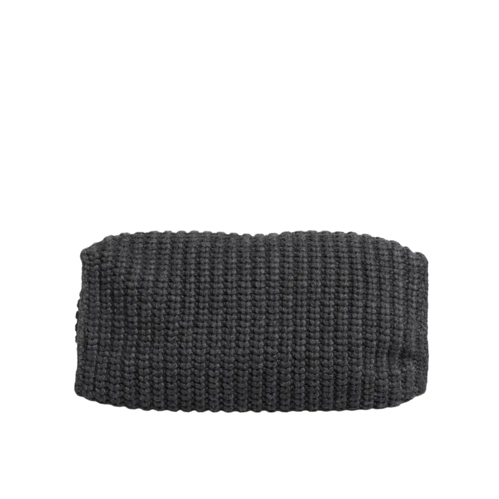 Dolce & Gabbana Schwarze große gestrickte Häkel-Schulter-Shopper DG Logo Tasche