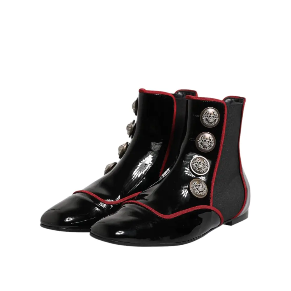 Dolce & Gabbana Schwarze Jackie geknöpfte Chelsea Boots Schuhe