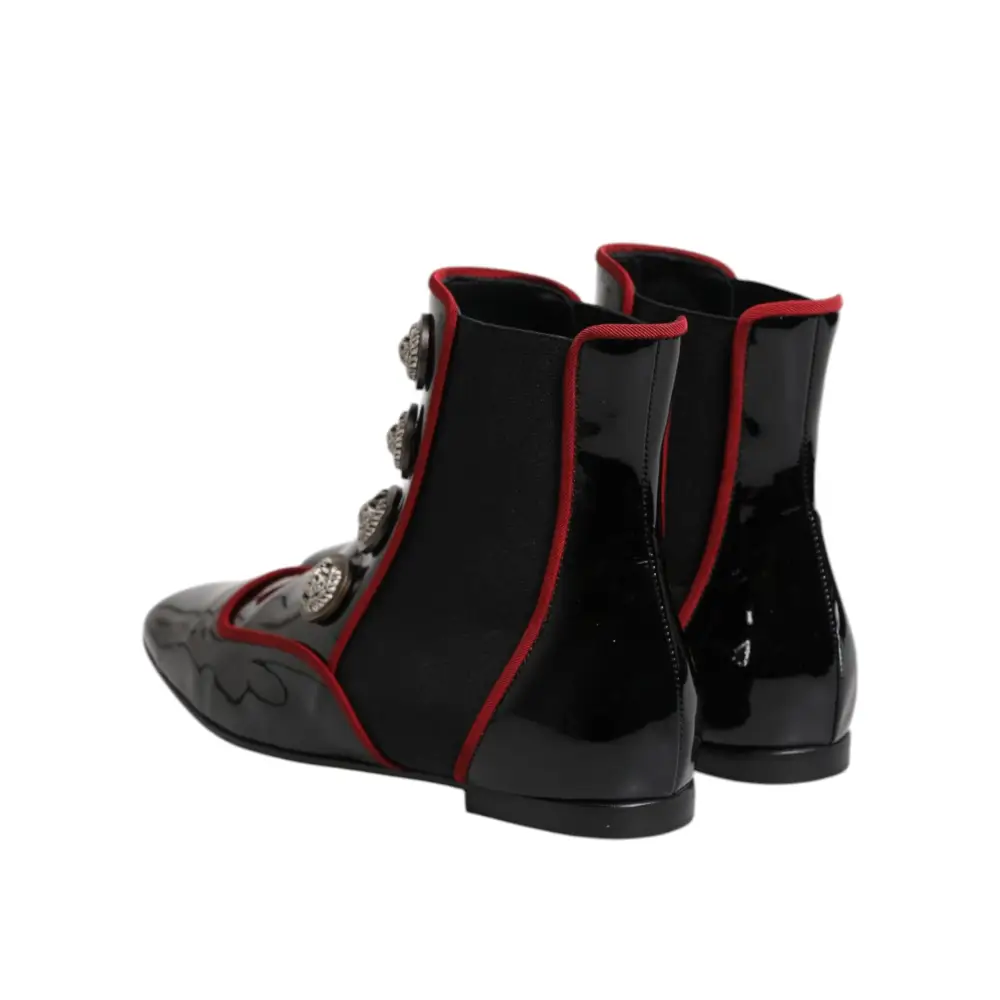 Dolce & Gabbana Schwarze Jackie geknöpfte Chelsea Boots Schuhe