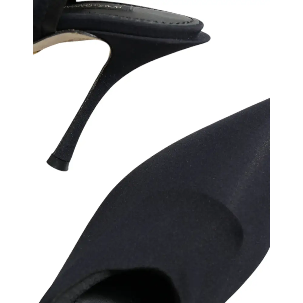 Dolce & Gabbana Schwarze Jersey Stretch Heels Slingback Schuhe - EU36.5/US6