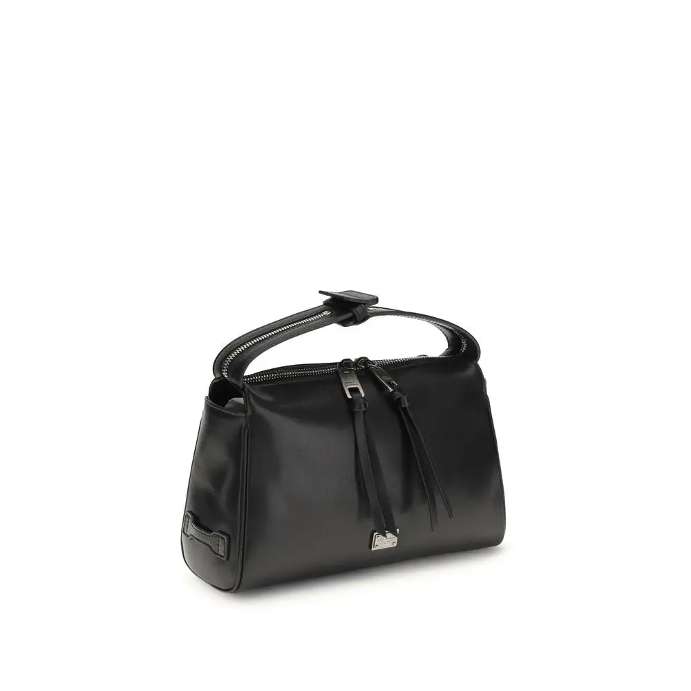 Dolce & Gabbana Schwarze Kalbsleder Bos Taurus Handtasche