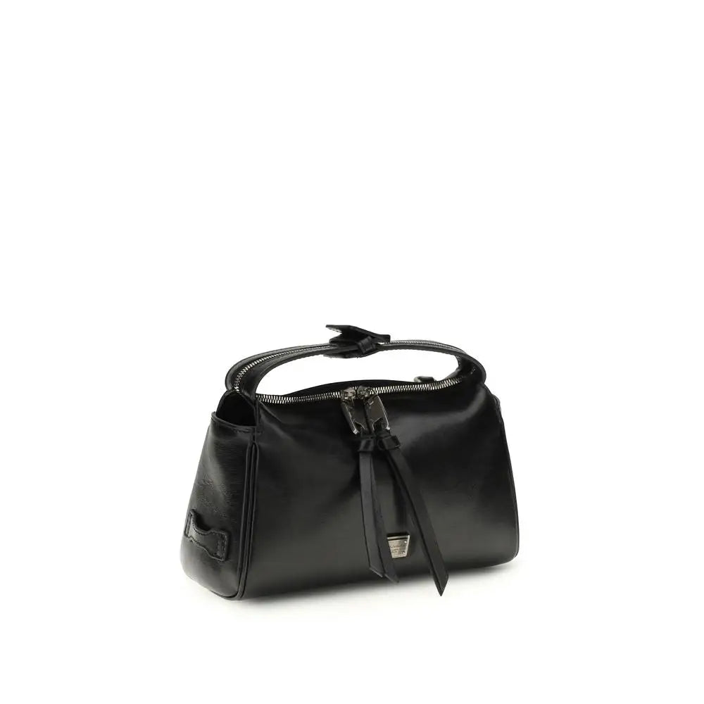 Dolce & Gabbana Schwarze Kalbsleder Bos Taurus Handtasche