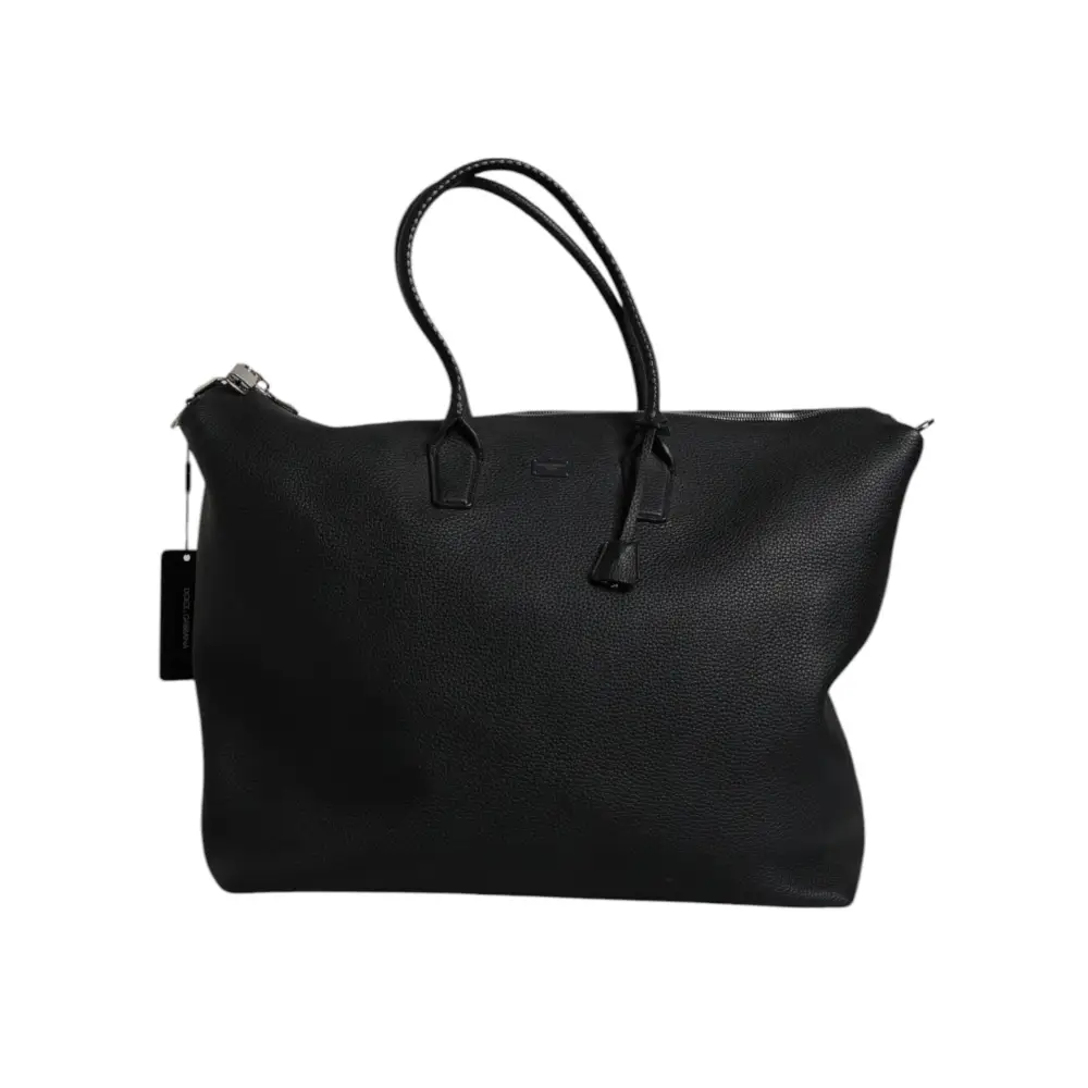 Dolce & Gabbana Schwarze Kalbslederhandtasche Duffle Bag