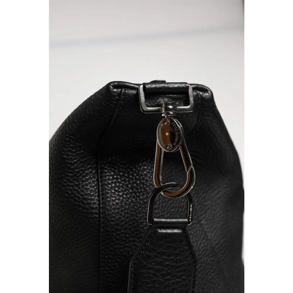 Dolce & Gabbana Schwarze Kalbslederhandtasche Duffle Bag