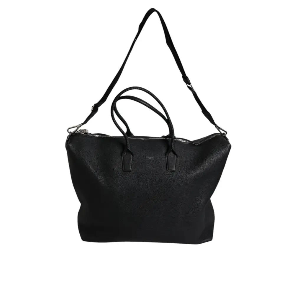 Dolce & Gabbana Schwarze Kalbslederhandtasche Duffle Bag