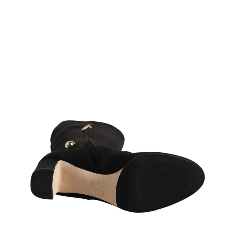 Dolce & Gabbana Schwarze kniehohe Stiefel aus Wildleder Schuhe - EU35.5/US5