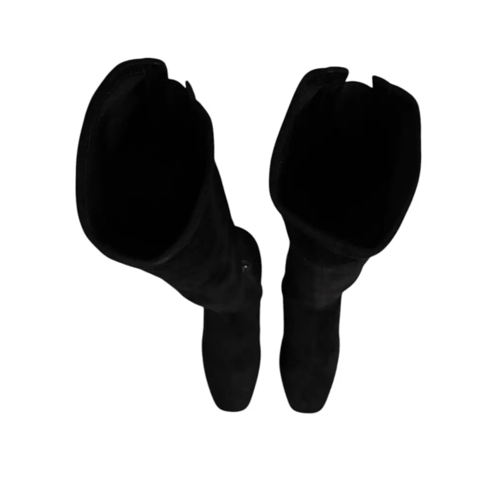 Dolce & Gabbana Schwarze kniehohe Stiefel aus Wildleder Schuhe - EU36/US5.5