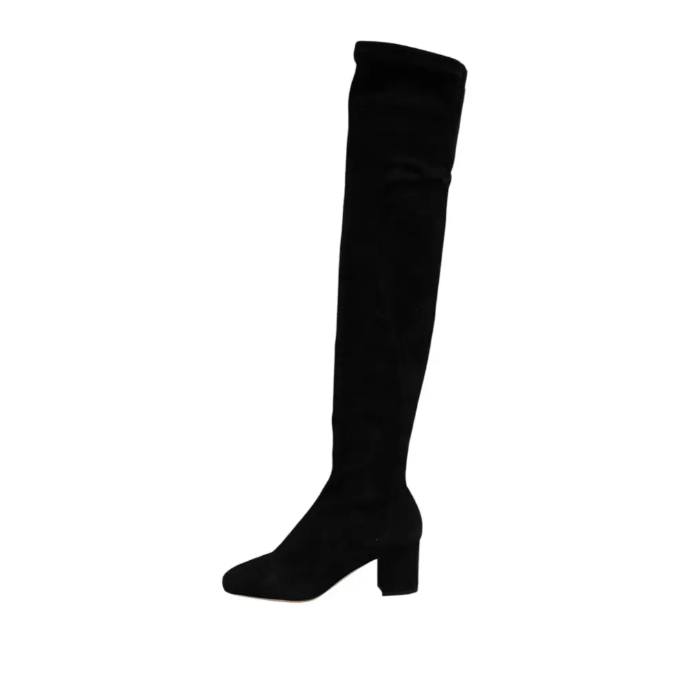 Dolce & Gabbana Schwarze kniehohe Stiefel aus Wildleder Schuhe - EU36/US5.5