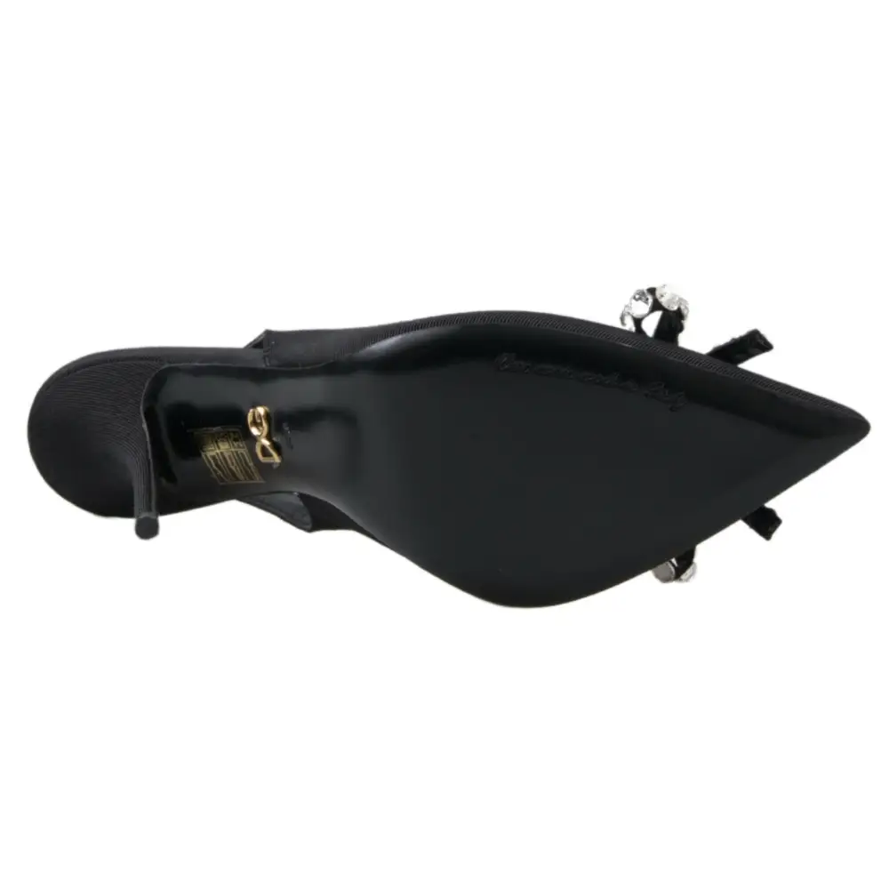 Dolce & Gabbana Schwarze kristallverzierte Schuhe mit Slingback-Absatz - EU39.5/US9