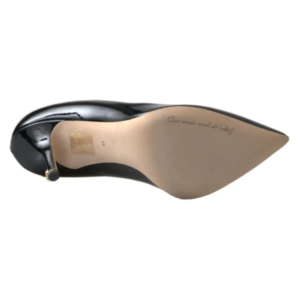 Dolce & Gabbana Schwarze Lackleder High Heels Pumps Schuhe