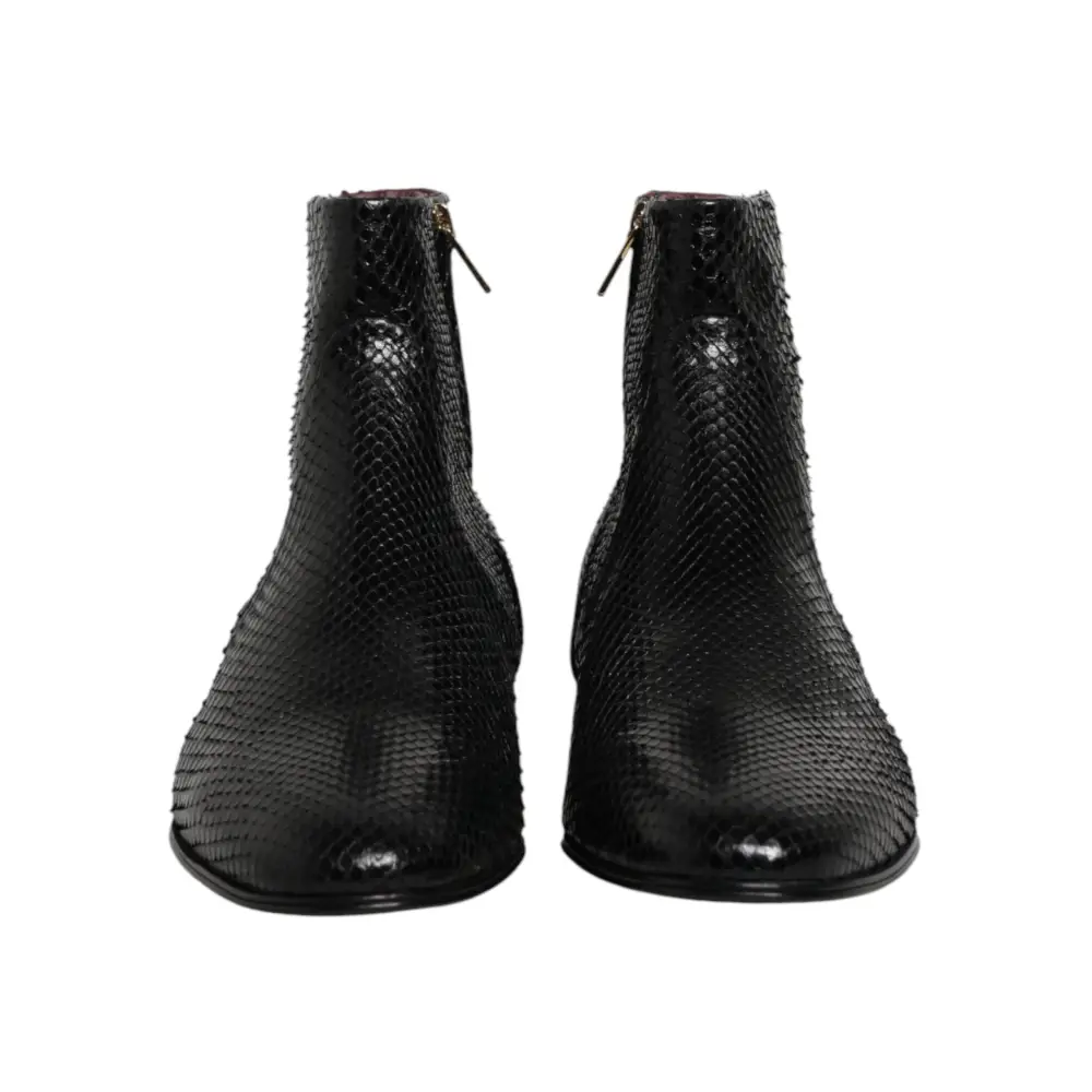 Dolce & Gabbana Schwarze Leder-Chelsea-Stiefeletten - EU44/US11