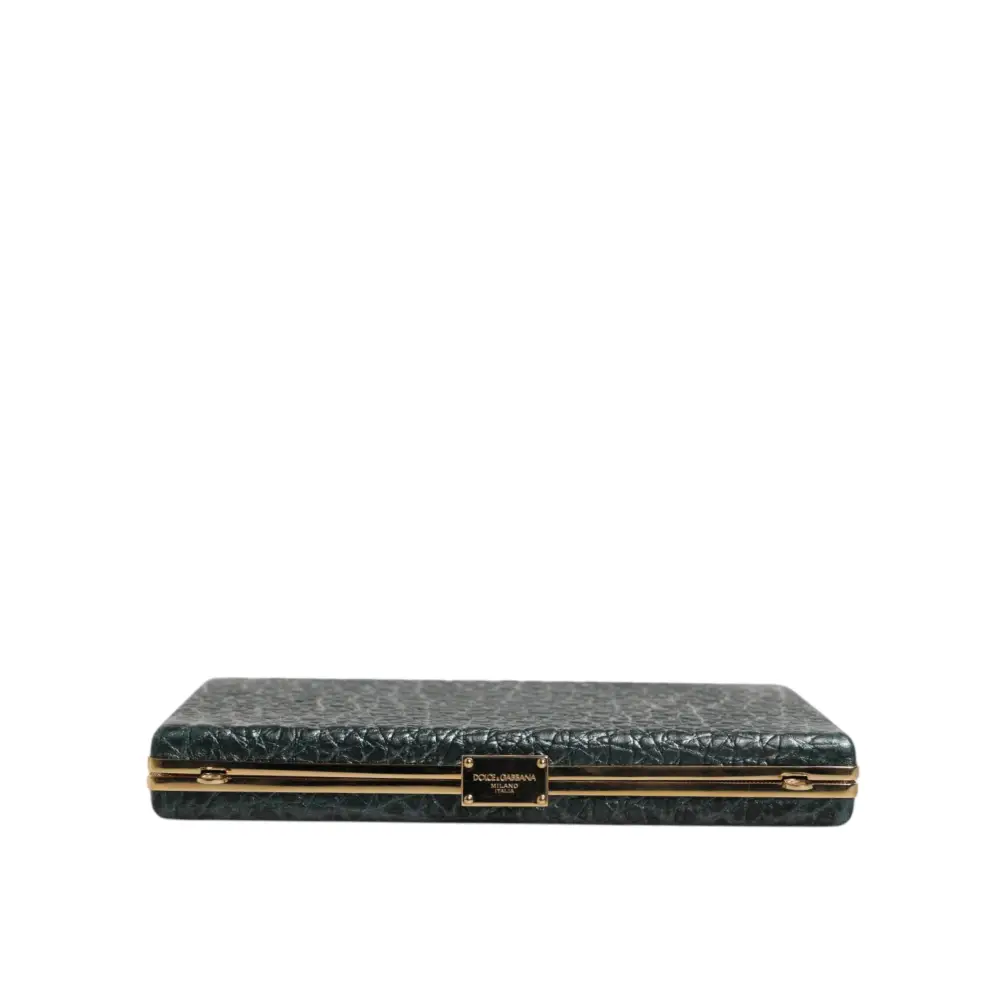 Dolce & Gabbana Schwarze Leder Clutch Abend Crossbody Tasche