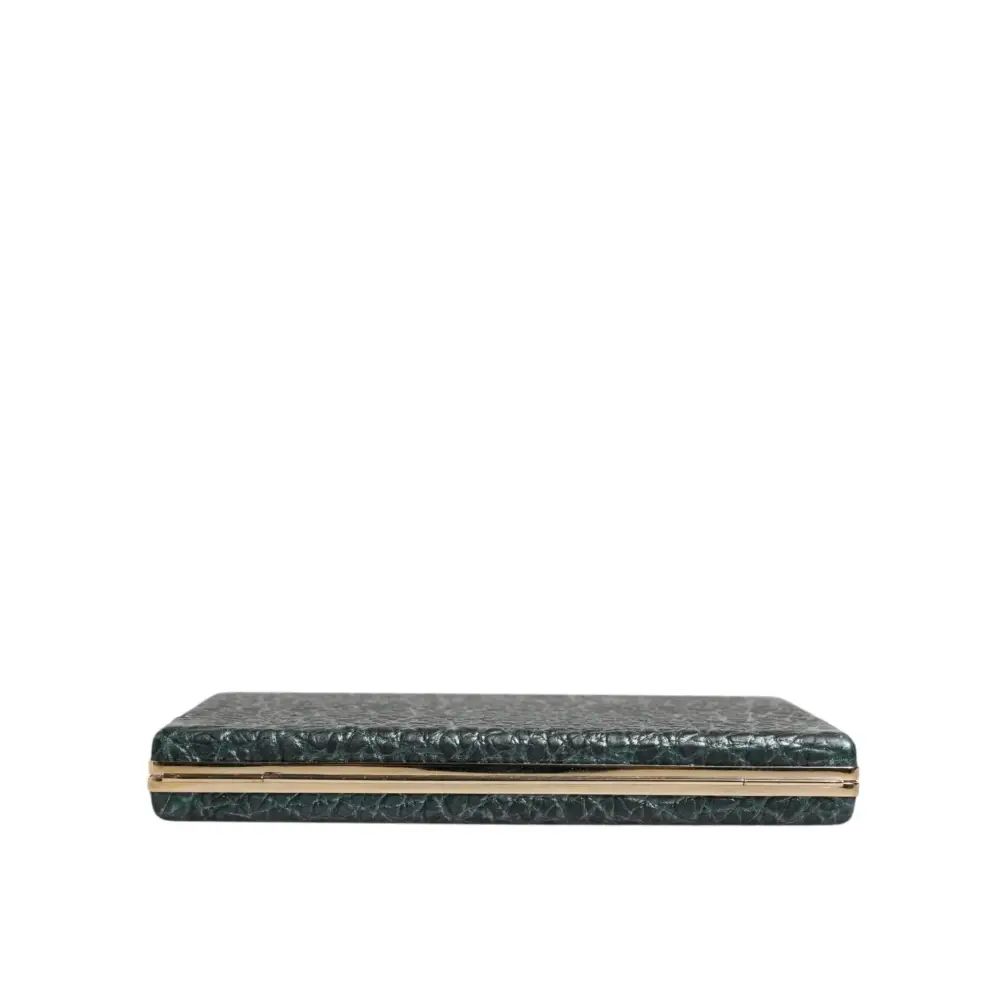 Dolce & Gabbana Schwarze Leder Clutch Abend Crossbody Tasche