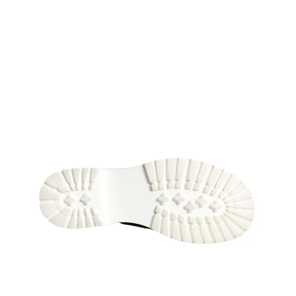 Dolce & Gabbana Schwarze Leder Combat Mid Calf Stiefel Schuhe - EU36/US5.5