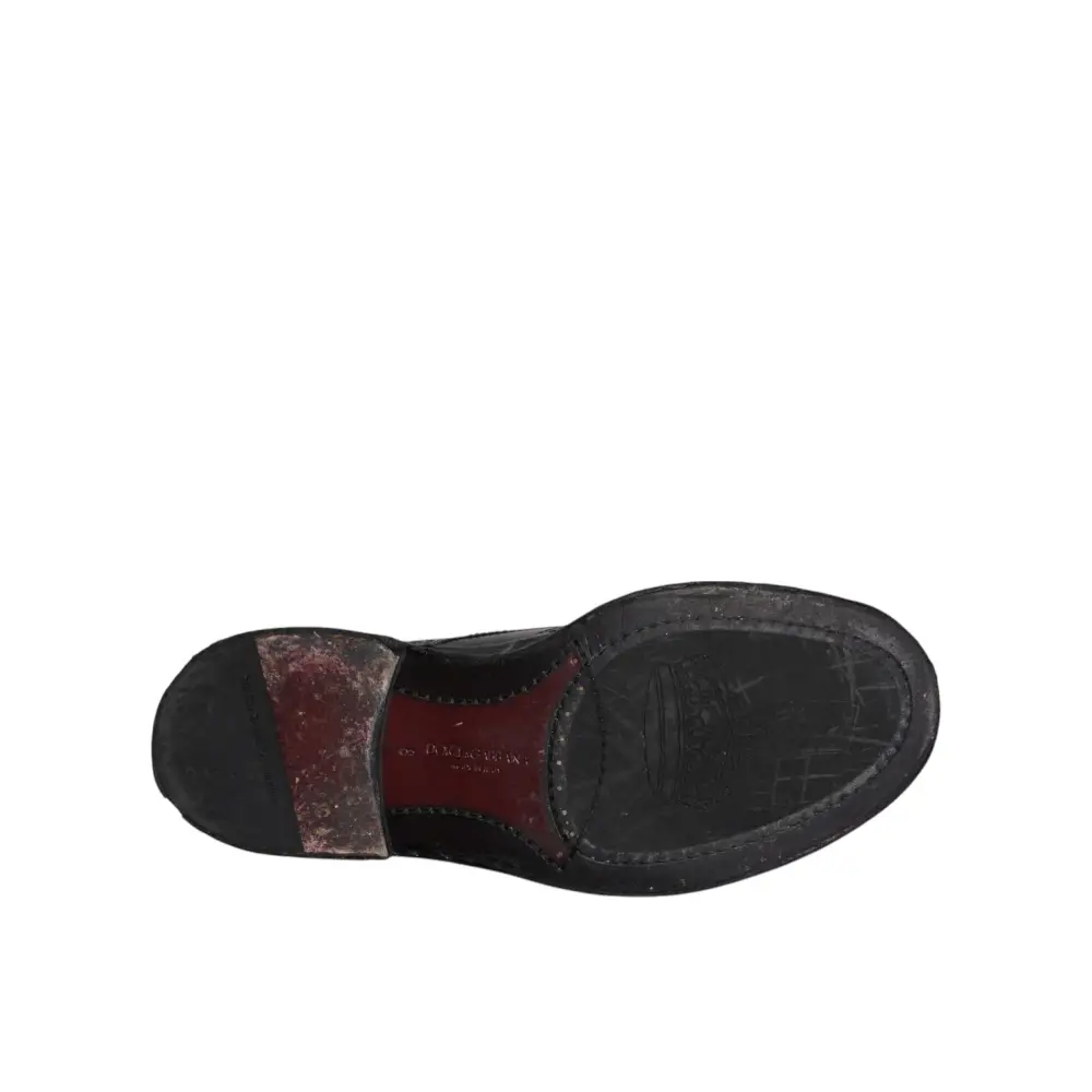 Dolce & Gabbana Schwarze Leder Derby Wingtip Formelle Schuhe - EU42/US9