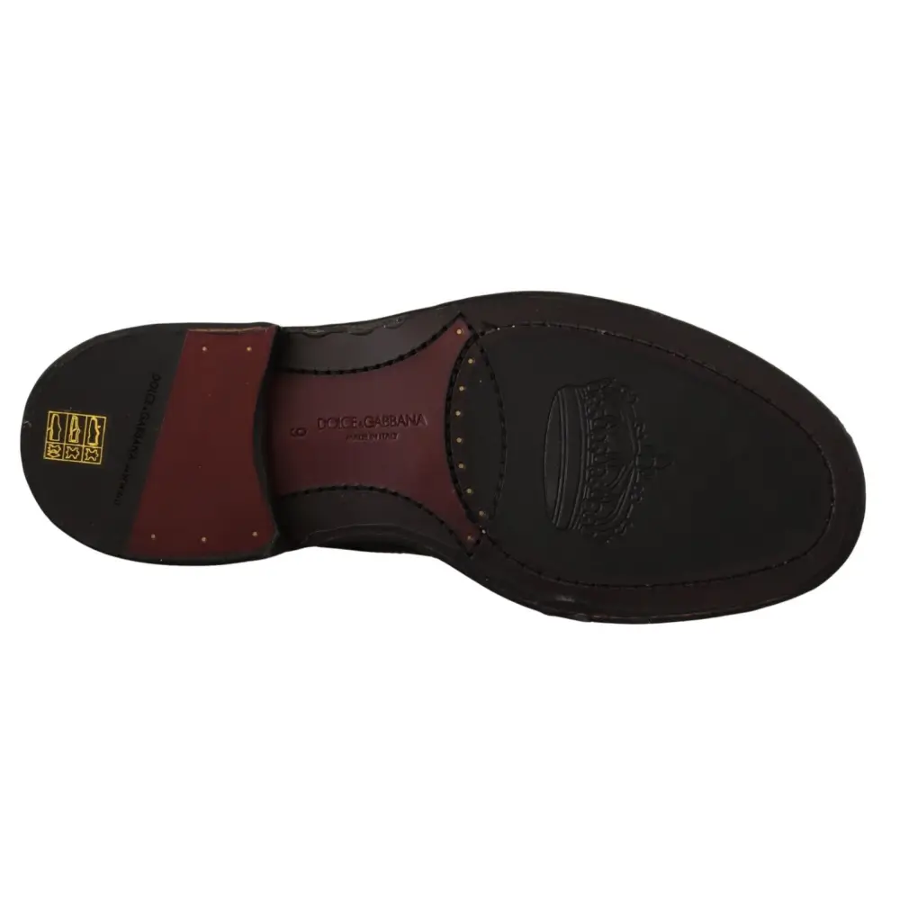 Dolce & Gabbana Schwarze Leder Oxford Wingtip Formelle Derby Schuhe