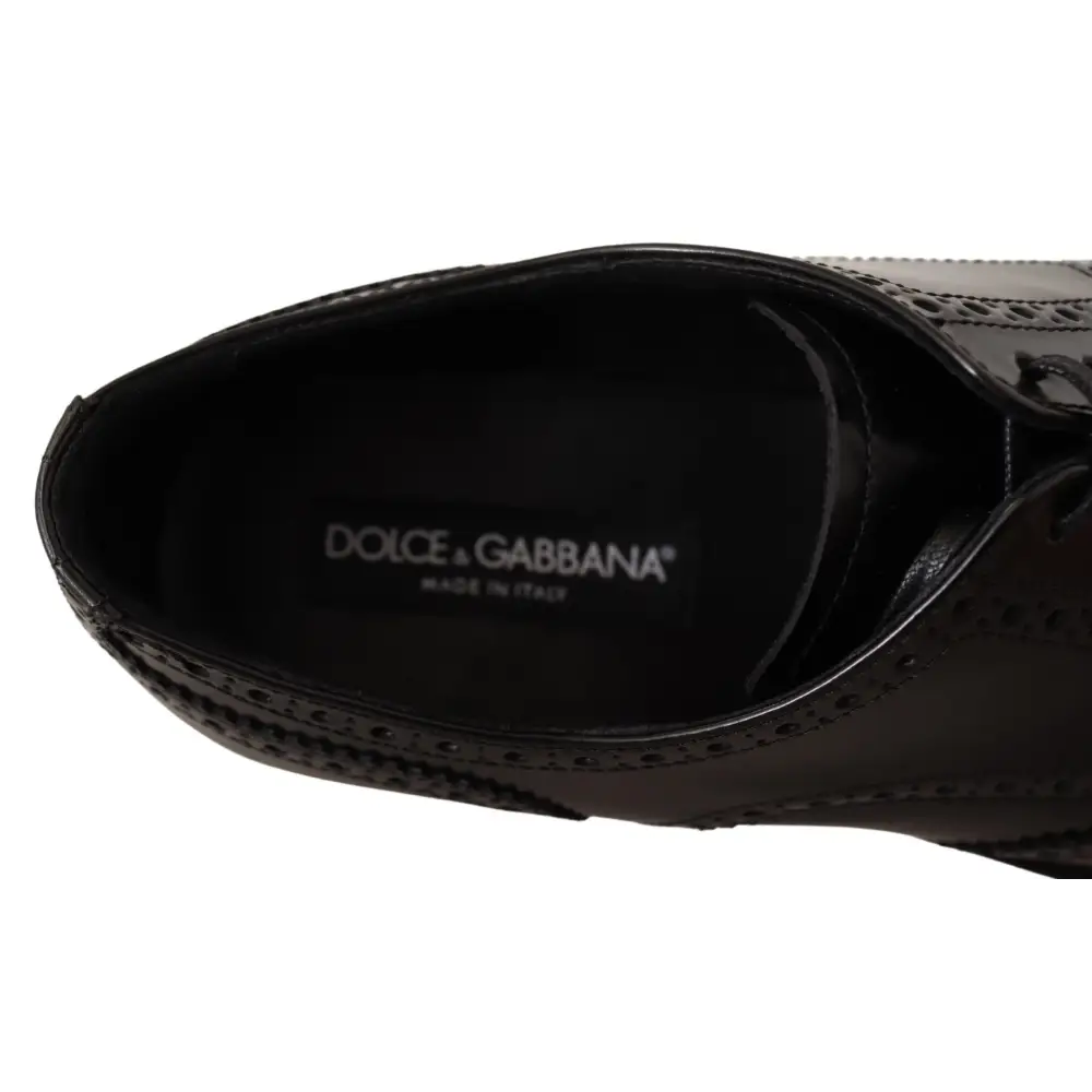 Dolce & Gabbana Schwarze Leder Oxford Wingtip Formelle Schuhe - EU39/US6
