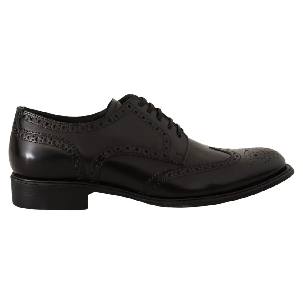 Dolce & Gabbana Schwarze Leder Oxford Wingtip Formelle Schuhe - EU39/US6