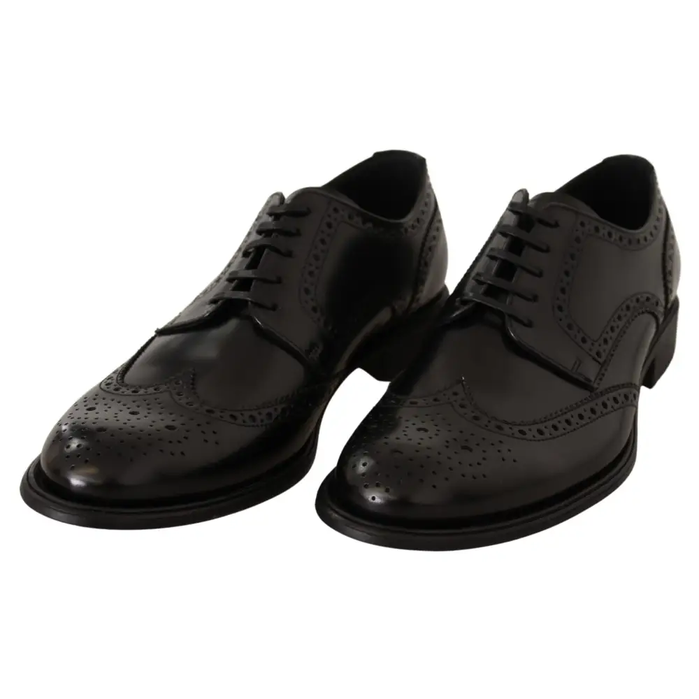 Dolce & Gabbana Schwarze Leder Oxford Wingtip Formelle Schuhe - EU39/US6