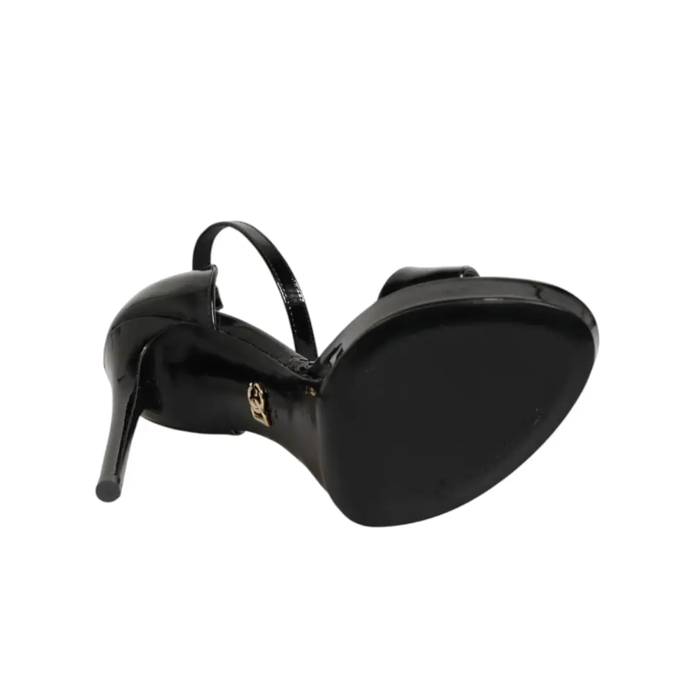 Dolce & Gabbana Schwarze Leder-Plateau-Sandalen Keira - EU36/US5.5