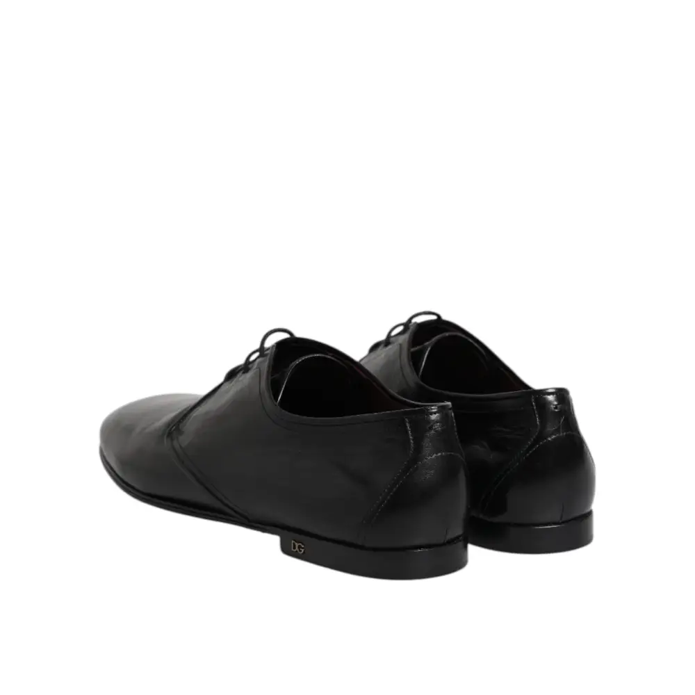 Dolce & Gabbana Schwarze Leder Schnürschuhe Derby Kleid Formelle Schuhe - EU43/US10
