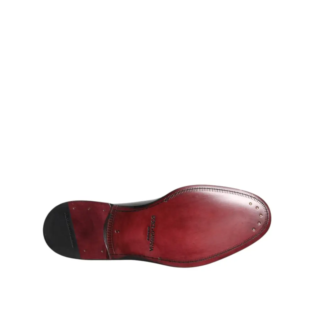 Dolce & Gabbana Schwarze Leder Schnürschuhe Derby Kleid Formelle Schuhe