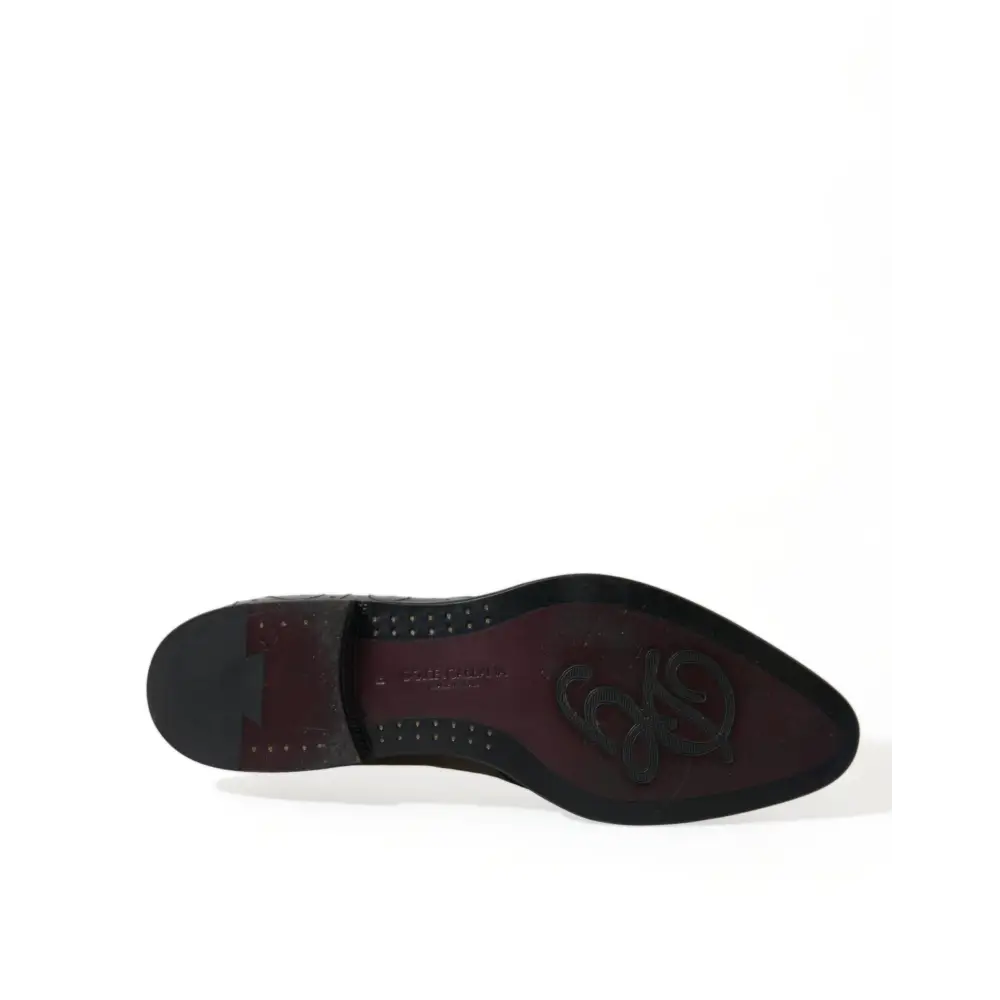 Dolce & Gabbana Schwarze Leder Schnürschuhe Formal Derby Dress Schuhe - EU43/US10