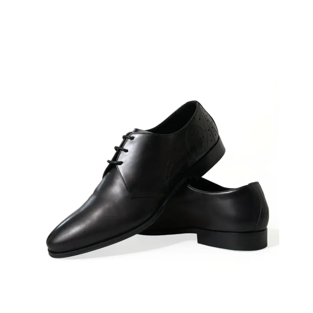 Dolce & Gabbana Schwarze Leder Schnürschuhe Formal Derby Dress Schuhe - EU43/US10