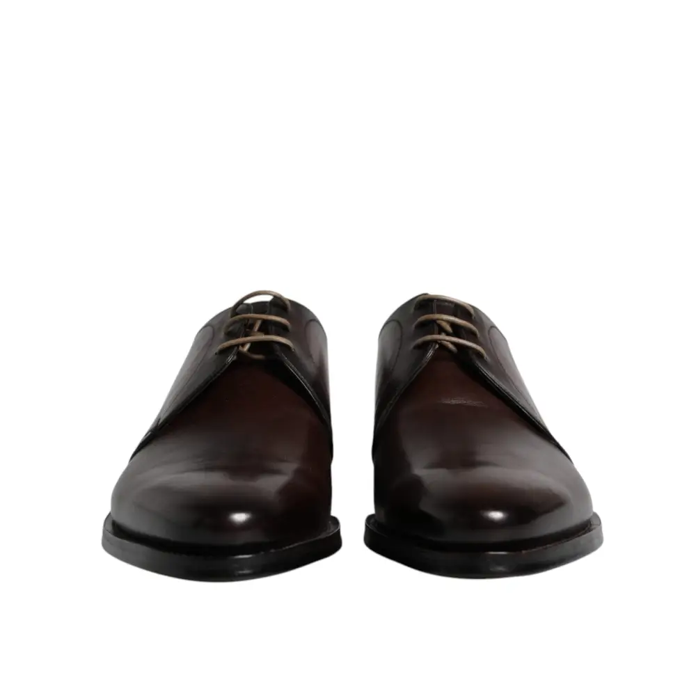 Dolce & Gabbana Schwarze Leder Schnürschuhe Männer Derby Formelle Schuhe - EU44/US11