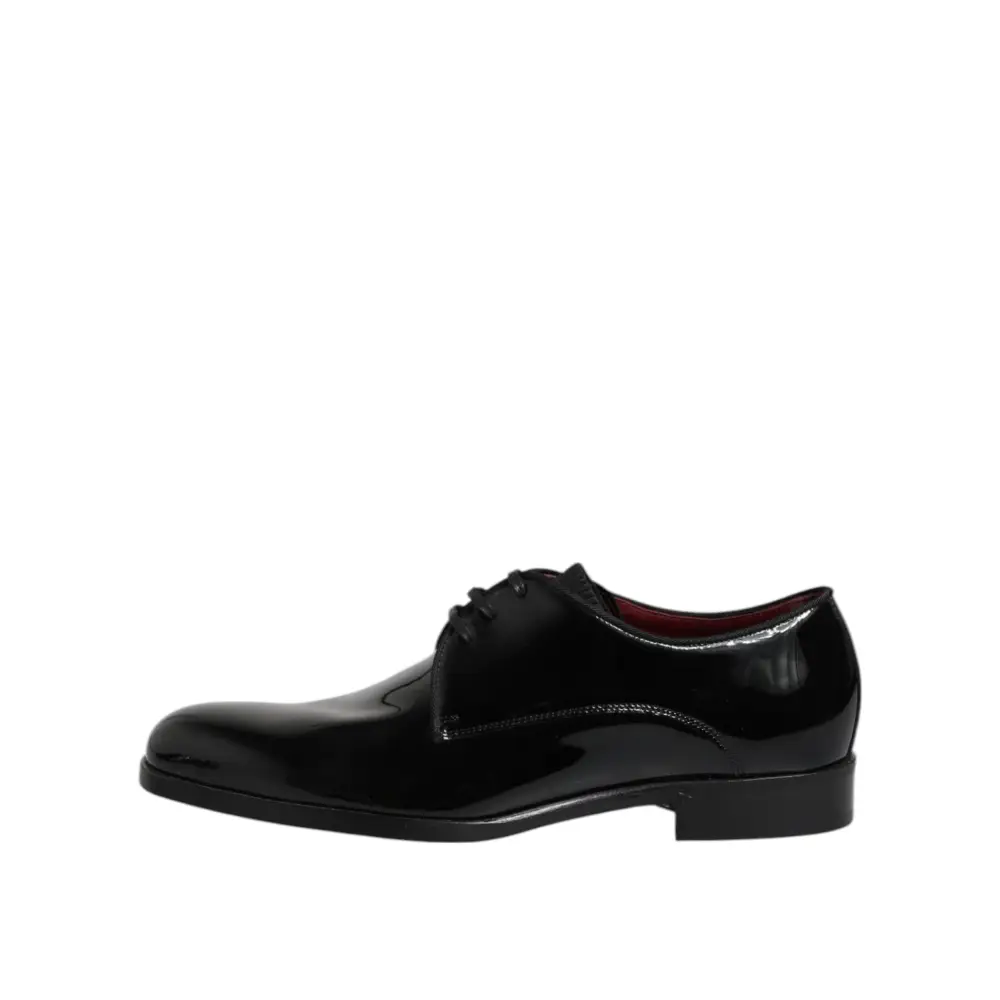 Dolce & Gabbana Schwarze Leder Schnürschuhe Männer Derby Formelle Schuhe - EU39.5/US6.5