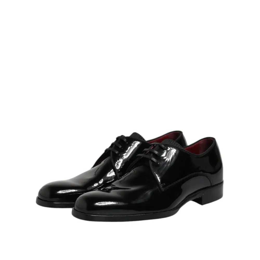 Dolce & Gabbana Schwarze Leder Schnürschuhe Männer Derby Formelle Schuhe - EU39.5/US6.5