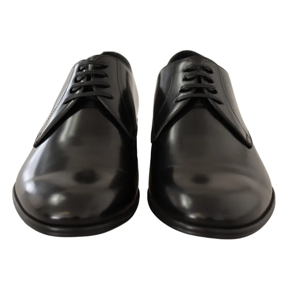 Dolce & Gabbana Schwarze Leder Schnürschuhe Männer Kleid Derby Schuhe - EU39/US6
