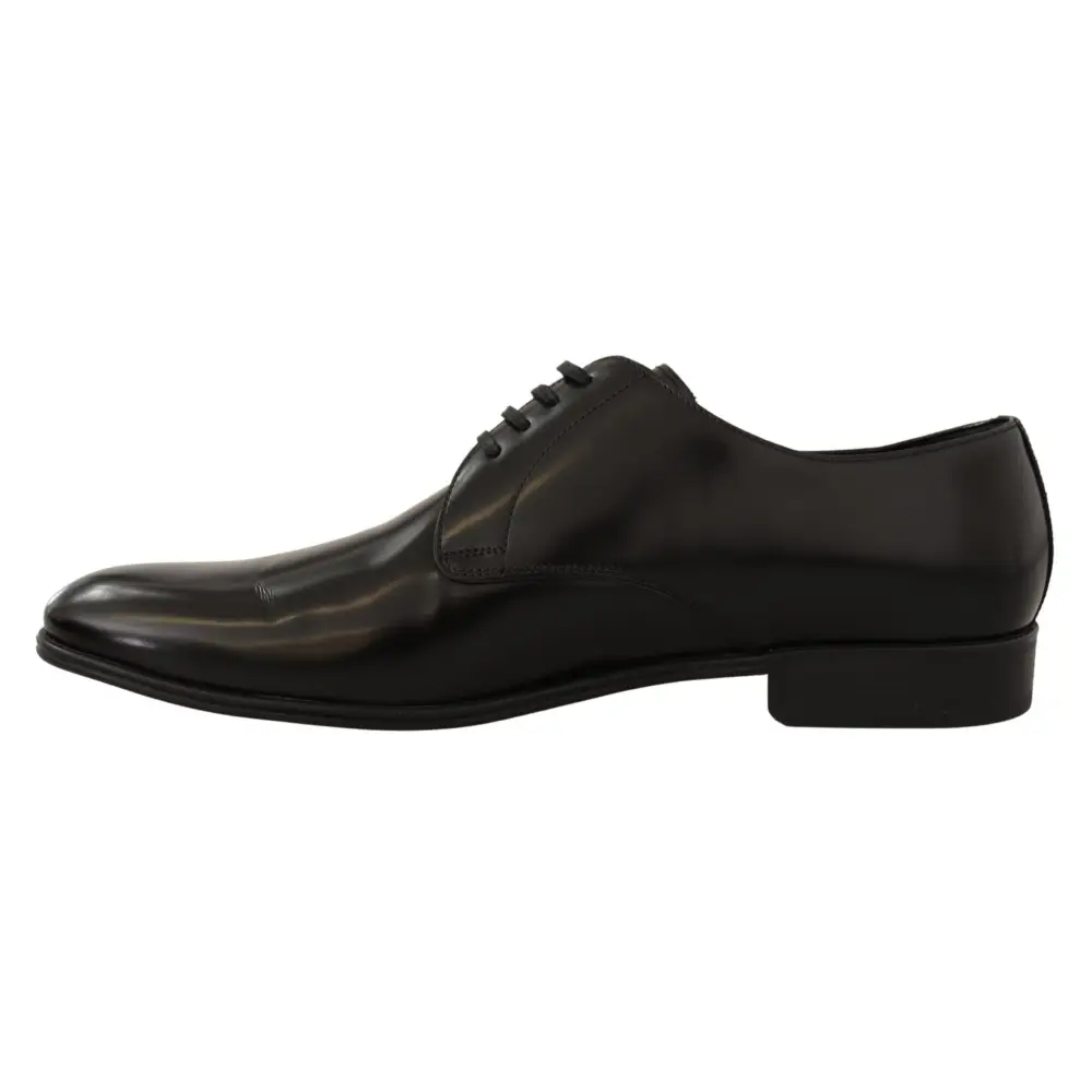 Dolce & Gabbana Schwarze Leder Schnürschuhe Männer Kleid Derby Schuhe - EU39/US6