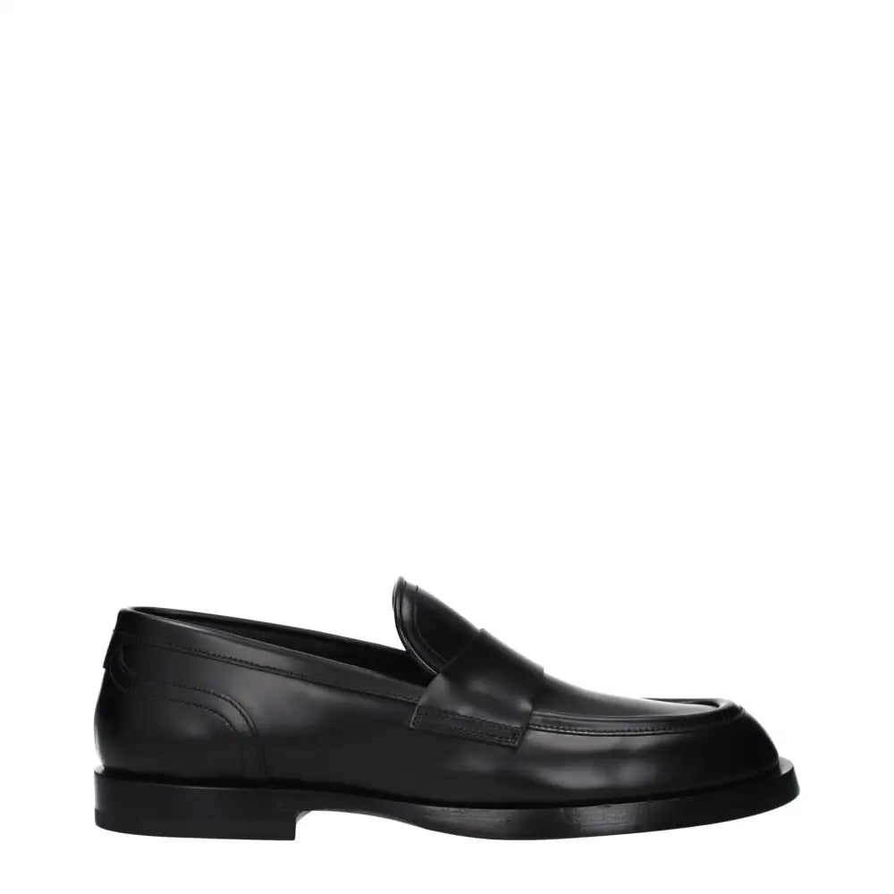 Dolce & Gabbana Schwarze Leder Slipper