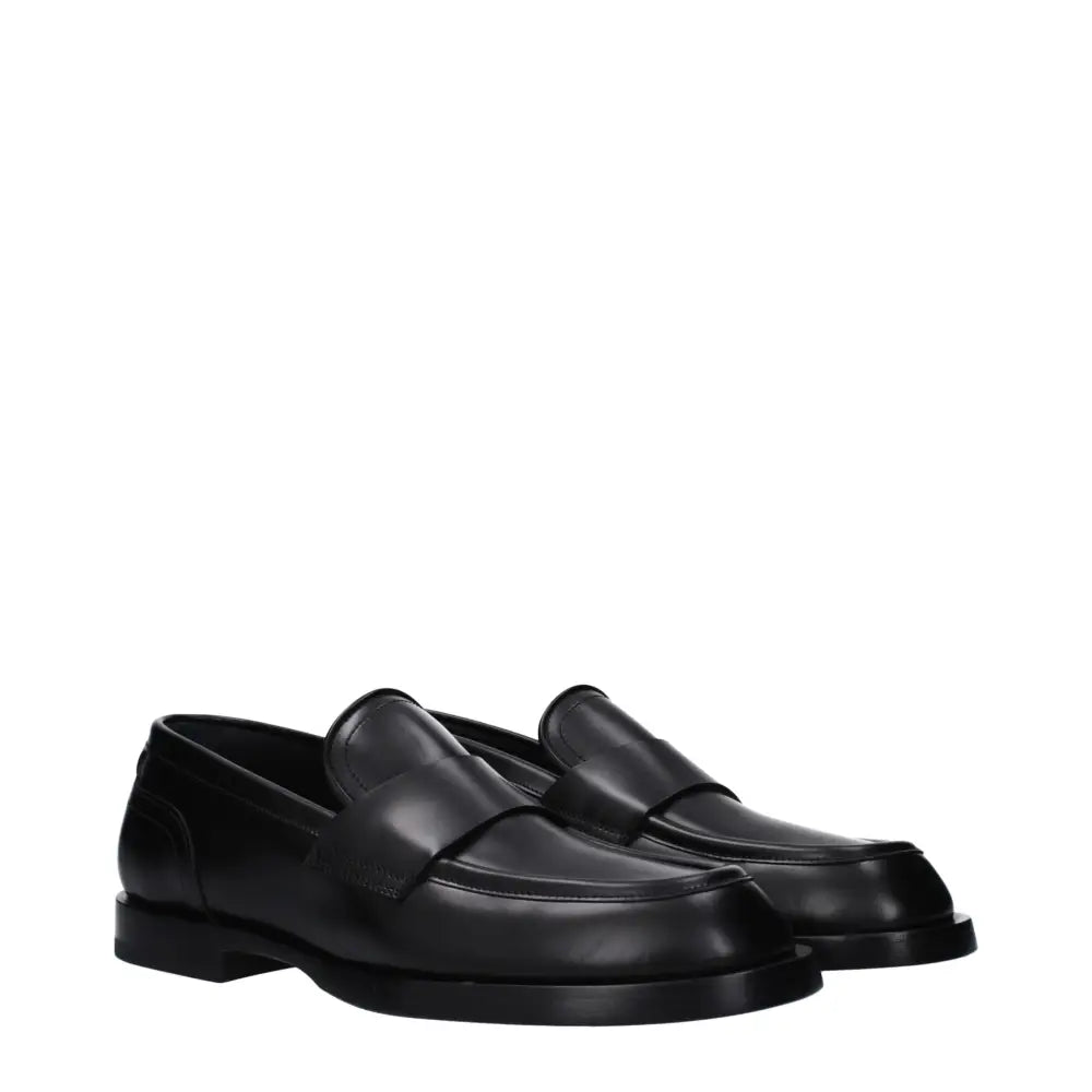 Dolce & Gabbana Schwarze Leder Slipper