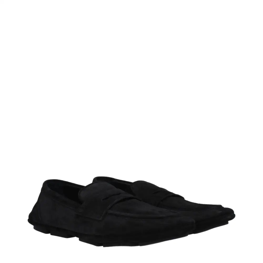 Dolce & Gabbana Schwarze Leder Slipper - EU43/US10