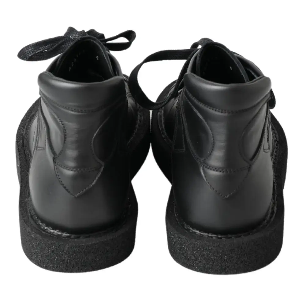 Dolce & Gabbana Schwarze Leder-Slipper mit Stretch-Stiefeln - EU40/US7