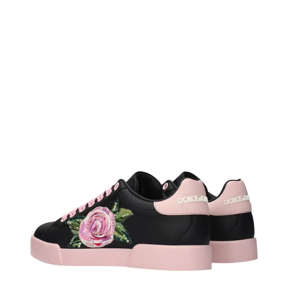 Dolce & Gabbana Schwarze Leder-Sneaker