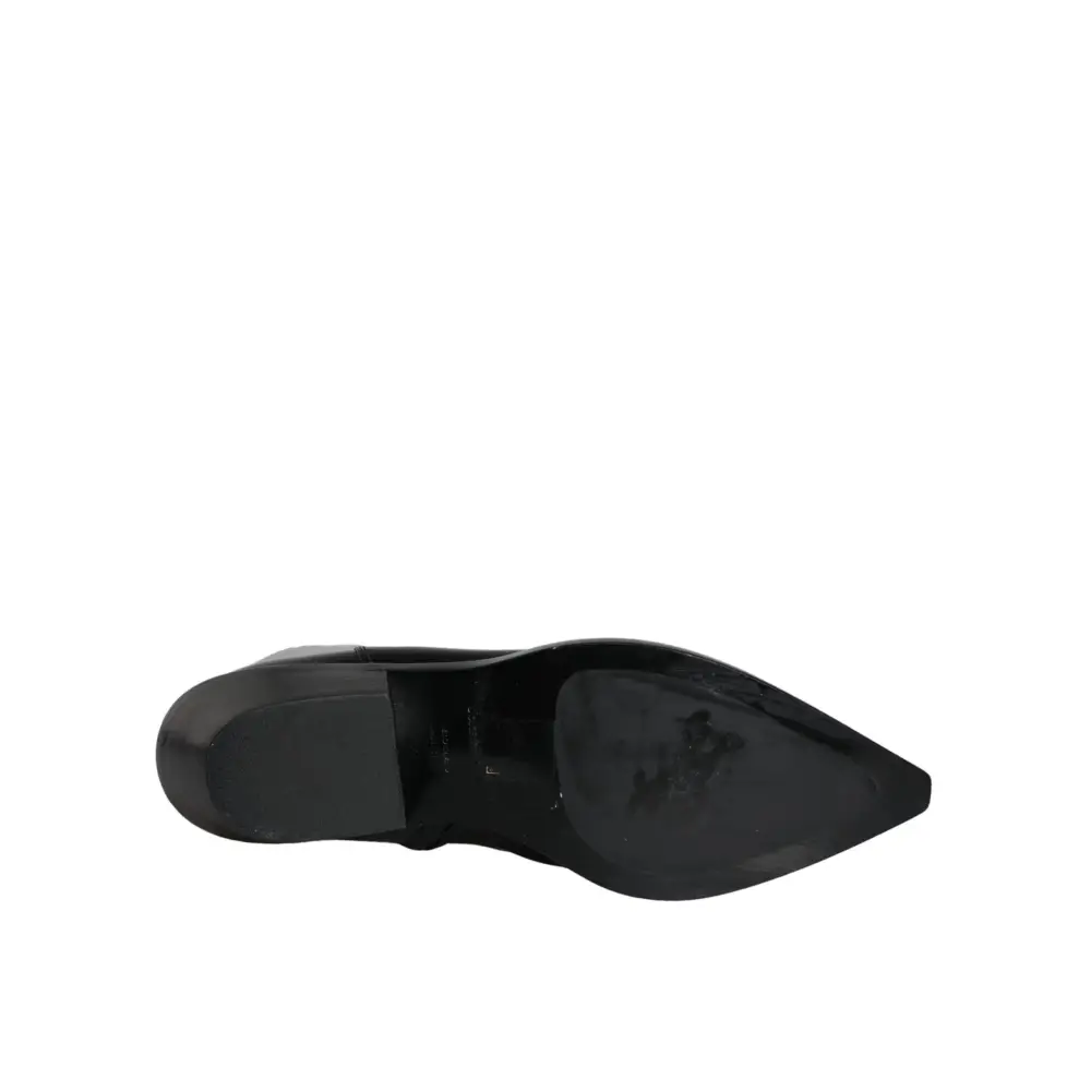 Dolce & Gabbana Schwarze Leder Stiefeletten Booties Schuhe - EU37/US6.5