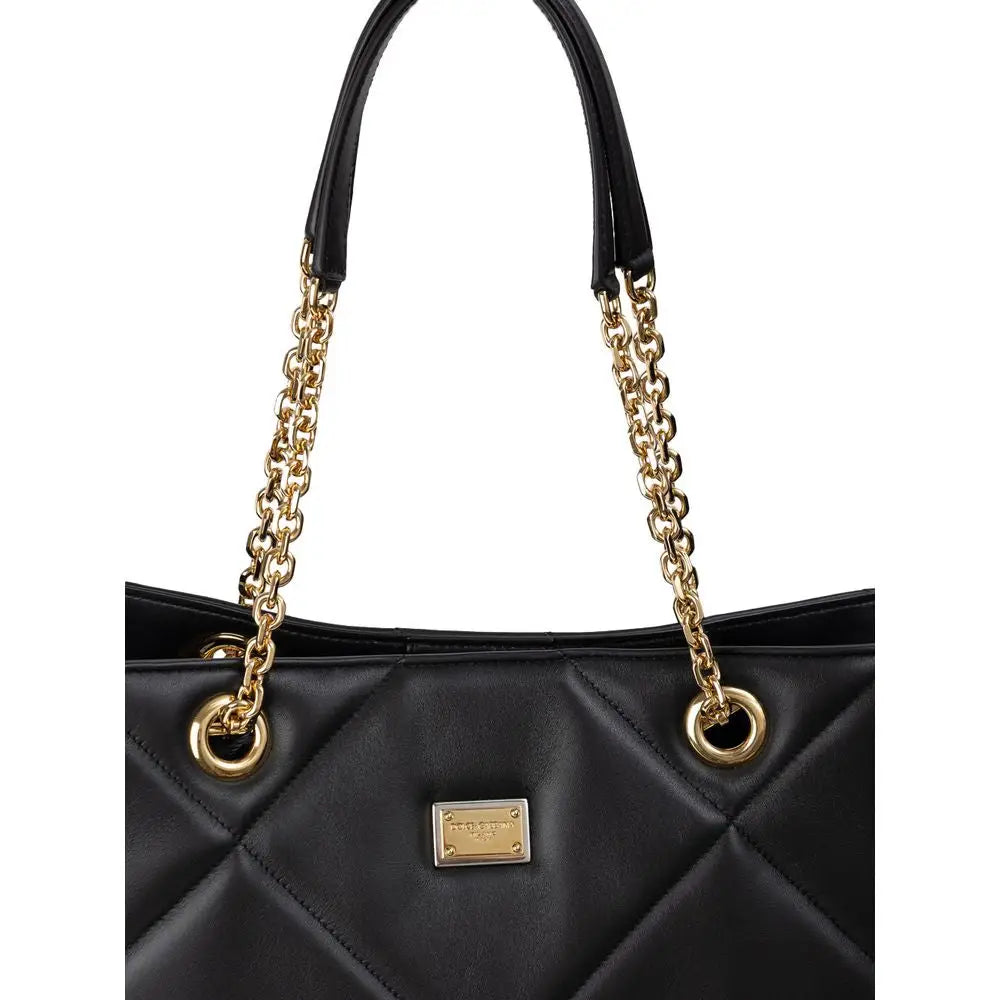 Dolce & Gabbana Schwarze Leder-Tote-Tasche