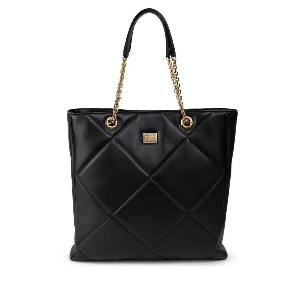 Dolce & Gabbana Schwarze Leder-Tote-Tasche