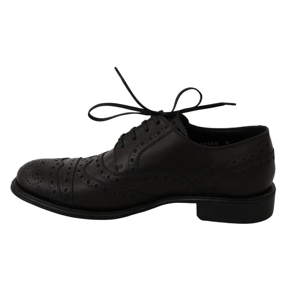 Dolce & Gabbana Schwarze Leder Wingtip Oxford Dress Schuhe - EU39/US6