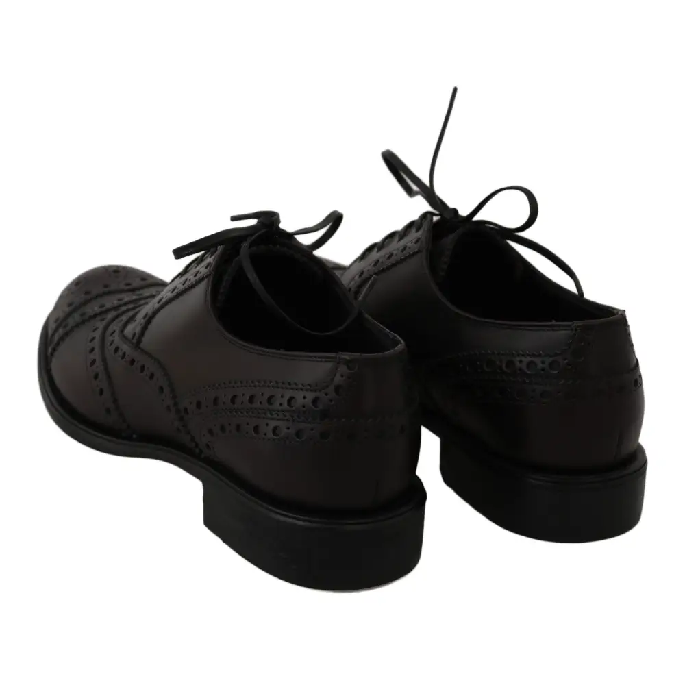 Dolce & Gabbana Schwarze Leder Wingtip Oxford Dress Schuhe - EU39/US6