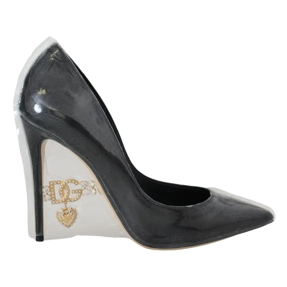 Dolce & Gabbana Schwarze Lederabsätze Pumps Kunststoffummantelte Schuhe - EU36/US5.5