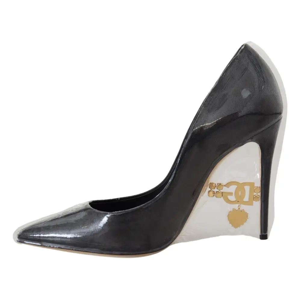 Dolce & Gabbana Schwarze Lederabsätze Pumps Kunststoffummantelte Schuhe - EU36/US5.5